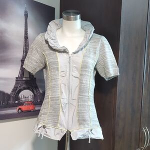 Gray Ruffled Women's Top